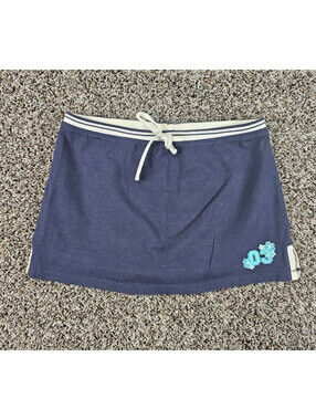 Vintage Y2K Green Dog Girls Sz L Cotton Mini Skirt Skort Navy Blue